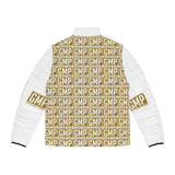 GMP Logo Puffer Jacket — Gold Repeat all-over Print