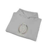 Monogram Circle Logo Hoodie — Minimal White Streetwear Sweatshirt