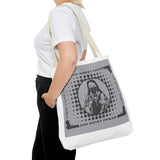 Religious Icon Tote Bag — "God Money Power" Graphic Canvas Tote