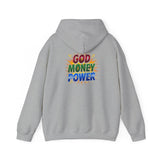 God Money Power Hoodie — Colorful Inspirational Religious Graphic Pullover