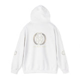 Monogram Circle Logo Hoodie — Minimal White Streetwear Sweatshirt