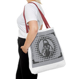 Religious Icon Tote Bag — "God Money Power" Graphic Canvas Tote