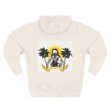Tropical Saint Hoodie — Palm Trees & Sunrise Graphic Pullover