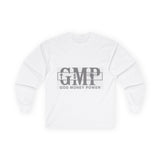 GMP "God Money Power" Long Sleeve Tee - Faith & Prosperity Graphic Shirt