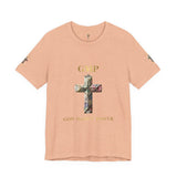 God Money Power Cross Tee — Christian Faith Graphic T‑Shirt