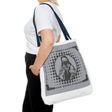 Religious Icon Tote Bag — "God Money Power" Graphic Canvas Tote