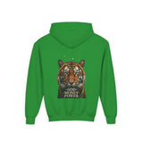 Tiger 'God Money Power' Youth Hoodie — Bold Graphic Pullover for Kids