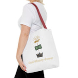 God • Money • Power Tote Bag — Faith-Inspired Money Crown Design
