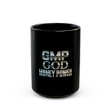 Black Mug — GMP GOD Money Power Metallic Logo Coffee Cup (11oz & 15oz)