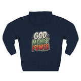 God Money Power Hoodie — Retro Bold Graphic Pullover
