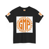 God Money Power (GMP) Logo T-Shirt — Retro Orange Circle Graphic Tee