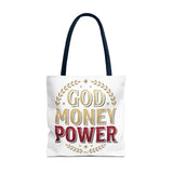 God Money Power- Tote Bag – Inspirational Faith & Prosperity Canvas Tote