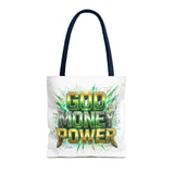 Tote Bag — "God Money Power" Bold Graphic Tote for Faith & Hustle