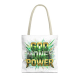 Tote Bag — "God Money Power" Bold Graphic Tote for Faith & Hustle