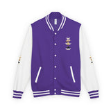 Letterman Jacket — 'War Money Power' Crown Graphic Varsity Jacket