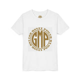 GMP Circle Youth Tee — “God Money Power” Gold Logo Kids T-Shirt