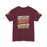 Put GOD First Hustle For The MONEY Tee - Faith & Motivation Graphic T-Shirt