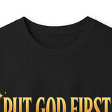 Long Sleeve Tee — "Put God First, Hustle for the Money, Put Yourself in Power" Inspirational Christian Tee