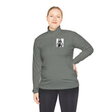Quarter-Zip Pullover — 'God Money Power' Graphic Pullover with Chest Portrait