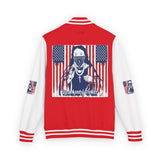 Letterman Jacket — Patriotic 'God Money Power' Graphic Varsity Jacket