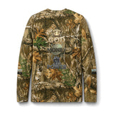 Camo Long Sleeve Pocket Tee — "God Money Power" Graphic