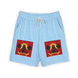 Fleece Sweat Shorts — Tropical Sunset Graphic