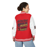 Letterman Jacket — “Put God First, Hustle for the Money” Motivational Varsity Jacket