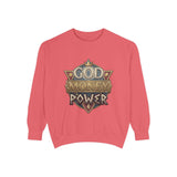 God Money Power Sweatshirt - Vintage Crest Graphic Crewneck