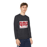 God Money Power (GMP) Youth Long Sleeve Tee — Red Logo Athletic Shirt