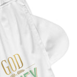 Basketball Shorts — "God Money Power" Graphic Athletic Rib Shorts