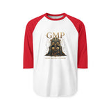 Raglan Shirt — GMP 'God Money Power' Gold Throne Graphic