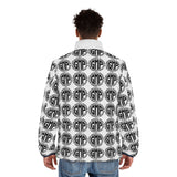 Monogram Pattern Puffer Jacket — Black & White All-Over Print