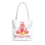 God Money Power Tote Bag — Bold Graphic Religious Streetwear Tote