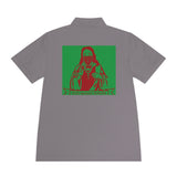 Men's Polo Shirt — 'God Money Power' Retro Graphic Sports Polo