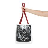 Angel Of Death Gothic Angel & Serpent Art Tote Bag – Dark Mystic Graphic Carryall