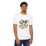 T-Shirt — GMP "God Money Power" Gold Script Graphic