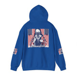 Patriotic Boxer Dog Hoodie — 'God, Money, Power' Americana Pullover