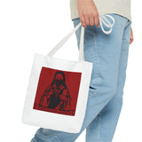 Jesus Icon Masked Tote Bag - 'Lord Money Power' Red Graphic Tote