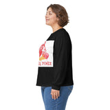 Long Sleeve Tee — "God Money Power" Graphic Boxing Buddha Design