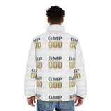 GMP GOD Logo Puffer Jacket — Men's Graphic Winter Coat