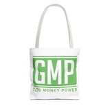 GMP 'God Money Power' Tote Bag - Bold Green Logo Canvas Tote