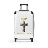 GMP 'God Money Power' Carry-On Suitcase — Cross & Currency Travel Luggage