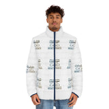 God Money Puffer Jacket — All-Over Print Men's Winter Coat