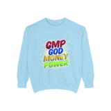 GMP God Money Power Colorblock Sweatshirt — Inspirational Faith & Hustle Crewneck