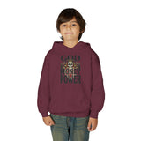 Youth Hoodie "God Money Power" Skull Graphic