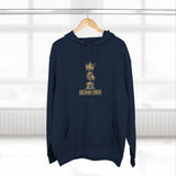 God Money Power Hoodie — Crown & Coin Vertical Graphic Fleece Hoodie