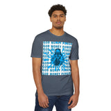 God Money Power Graphic T-Shirt — Blue Anime-Inspired Streetwear
