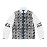GMP Logo Puffer Jacket — Black & White All-Over Printed Men’s Jacket