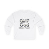 Long Sleeve Tee — GMP God "Money Power" Metallic Logo