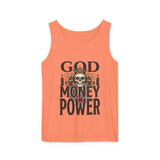 God Money Power- Skull Graphic Tank Top